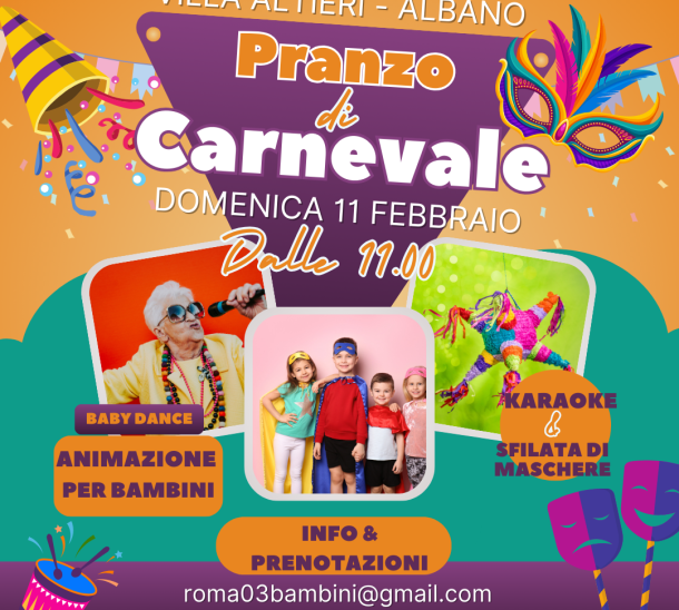 evento di carnevale per bambini a roma