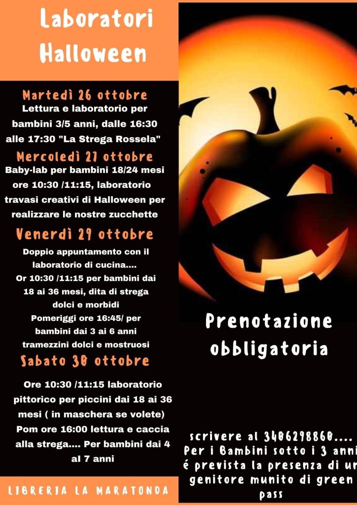 eventi di halloween per bambini a roma laboratorio libreria