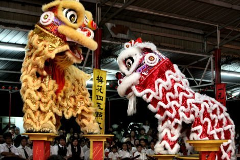 la danza dei leoni cinese festival dell'oriente roma