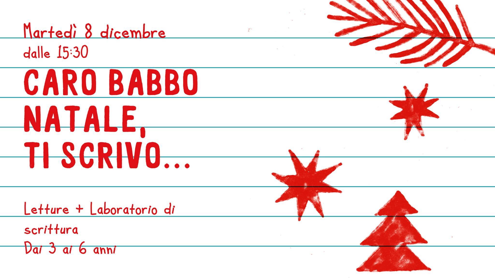 laboratorio lettera babbo natale bambini roma 8 dicembre