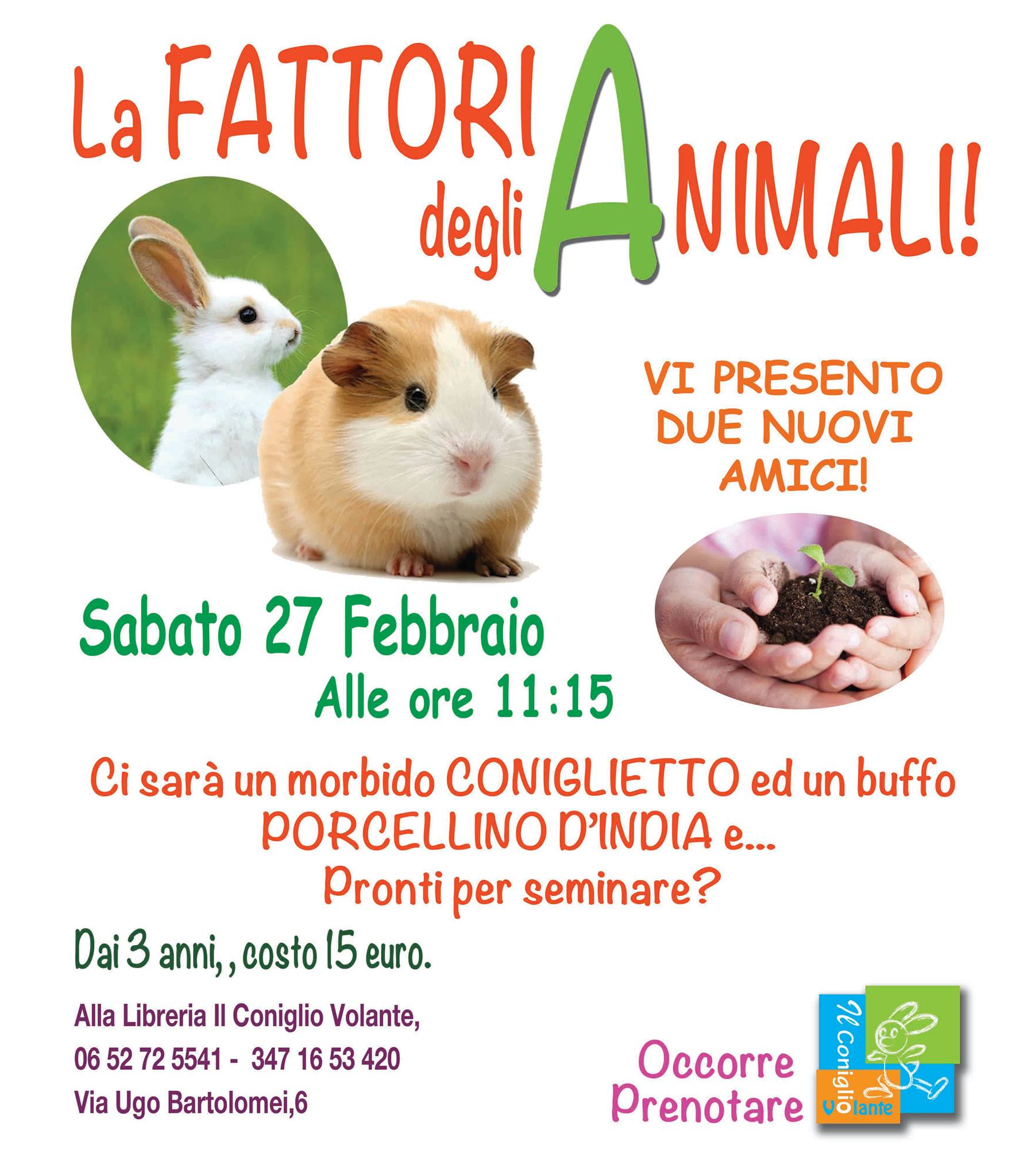 laboratorio per bambini libreria weekend sabato roma fattoria didattica animali balduina