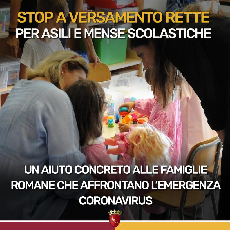 stop versamento rette scolastiche roma coronavirus