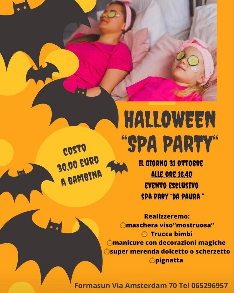 eventi halloween bambini roma festa in maschera spa baby spa party