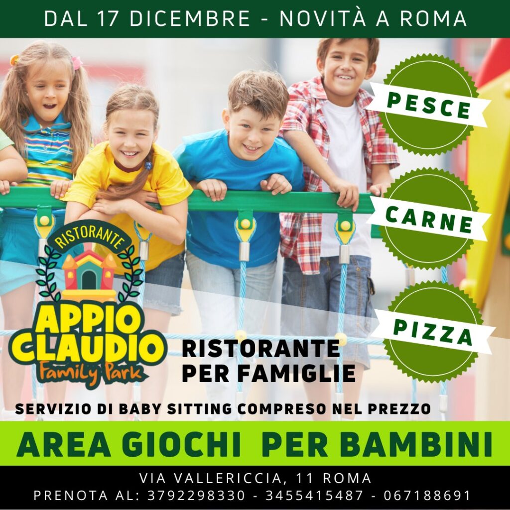 nuovo ristorante per bambini a roma area giochi