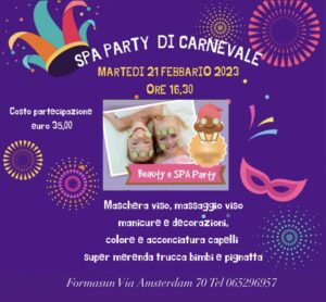 Formasun-spa-party-carnevale-bambini-2023