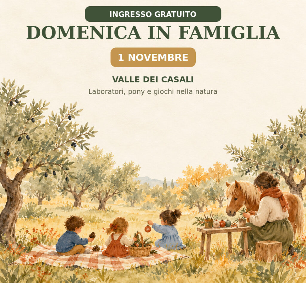 Domenica in Famiglia alla Valle dei Casali: appuntamento il 1° novembre
